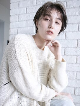 アルバム 渋谷パルコ(ALBUM) 丸みナチュラルショート_ハイライトカラーオリーブカラー_37608