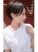 大人可愛い20代30代40代黒髪前下がりショートボブ丸みショート◎