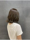 アッシュブラウン×ボブ コテ巻き