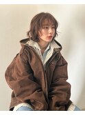 レイヤーボブ　ミディアムレイヤー　外ハネボブ　パーマボブ