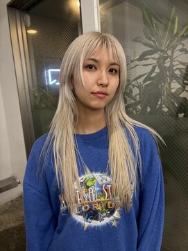 レコ(LECO) ホワイトブロンドハイトーンロングカラー