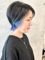 モリオ(morio)&nbsp;＊前下がりショートインナーカラーくびれショート前髪30代40代1