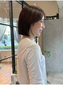 ミニボブ×オリーブグレージュ