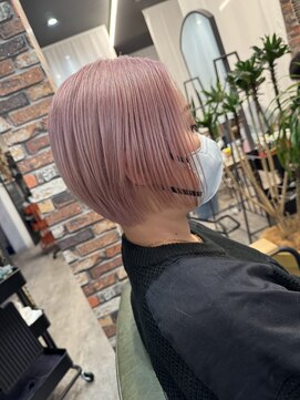 ルーナヘアー(LUNA hair) ピンク/薄ピンクベージュ/ショート/ボブ/ショートボブ/ブリーチ