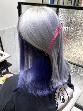 クアトログランシュ 水戸店(QUATRO×GranCieux) silver×violet　水戸/カラー/ブリーチ