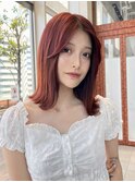 2wayバング外はねボブチェリーレッドMI-59
