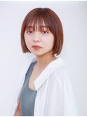 透け感バングのナチュラルボブ