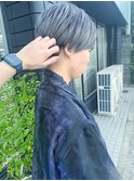 【和歌山美容室】メンズカット×バレイヤージュ風シルバーカラー