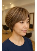 白髪ぼかし似合わせ大人ショート30代40代50代60代◎