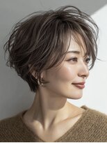 ハーツ(Heart's)&nbsp;白髪ぼかし脱白髪染め似合わせショートボブ40代50代60代