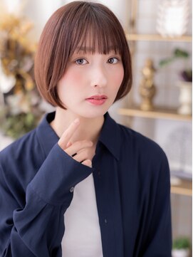 カバーヘア ブリス 戸田公園西口店(COVER HAIR bliss) 透けバングバーガンディ小顔ミニボブレイヤーa戸田公園20代30代