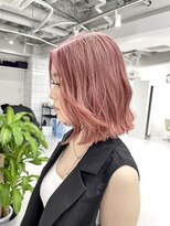 ギア(GEAR.)&nbsp;ブリーチピンクベージュ×ボブレイヤー｜夏のハイトーン