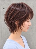 大人ハイライト×ハッシュカット×シースルーバング