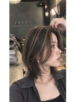 フレーム(FRAME)&nbsp;FRAME　大人の抜け感ニュアンスボブ×ポイントハイライト