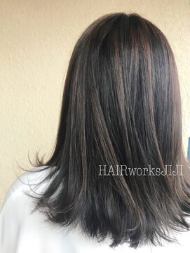 ヘアーワークス ジジ(HAIR works JIJI) ブリーチなし！ハイライト×ブルージュ