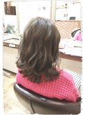 ミディアムレイヤー+スモーキーベージュカラー