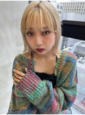 ダークアッシュ/ミディアムレイヤーカット［髪質改善/縮毛矯正］