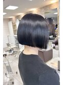暗めカラー似合わせカットウェーブミディアム縮毛矯正ボブ