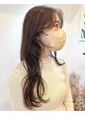 【iru /谷町/上本町】韓国風顔周りカット/ブラウンベージュ