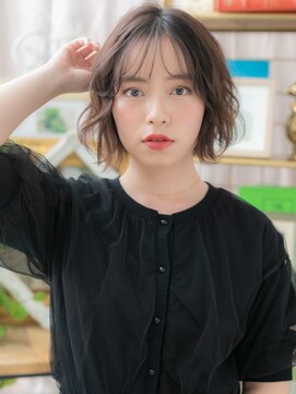 カバーヘア イヴ 戸頭店(COVER HAIR EVE) ネオシースルーバングくせ毛風前下がりボブh3戸頭20代30代40代