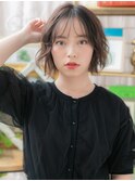 ネオシースルーバングくせ毛風前下がりボブh3戸頭20代30代40代