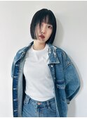 デニム×ミニボブ