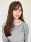 髪質改善 縮毛矯正 ロングレイヤー 顔周りカット アッシュ 銀座