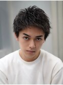 渋谷フェザーパーマ刈り上げフェザーショートビジネスメンズヘア