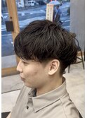 大分メンズ刈り上げマッシュシャドウパーマ
