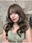 T41透明感ハッシュカット韓国ヘアーミルクティーロング表参道