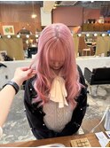 ミルクティーベージュピンクレイヤーカットケアブリーチ韓国ヘア