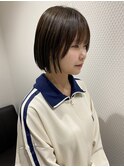 #ショート#ショートボブ#ぱっつんボブ#ブラウンカラー