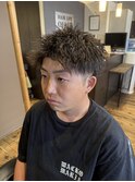 メンズ短髪パーマ/ツイストパーマ/アップバンク