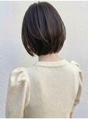 シースルー前髪オリーブグレージュレイヤーボブA13川口20代30代