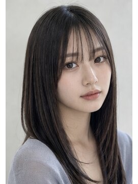ヘアーエボリューション 艶ダークブラウン×ストレートロングレイヤー