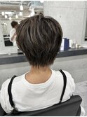 小顔ひし形 レイヤーカット 透明感カラー