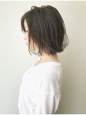軽め切りっぱなしボブ×ダークブラウン