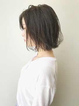 ビグディーサロン(BIGOUDI SALON) 軽め切りっぱなしボブ×ダークブラウン