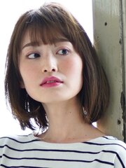 大人ナチュラルな美シルエットボブ