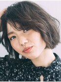 PearL/ショートボブパーマ/マットブラウン/グレージュアッシュ