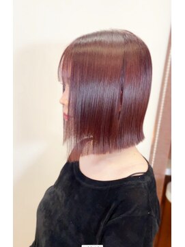 カーサインフィニテイ Hair Design caRsa INFINITY 美髪　カシスピンク　ボブ