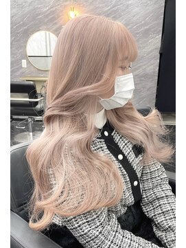 リアオオサカ テラス 梅田(Ria OSAKA terrace) 韓国ロングヘア×ピンクベージュ