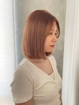 ガリカ 大名(Gallica) ロングボブ/コットンピンク/ワンカールミディアム/肩上ボブ