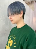 短髪ツーブロックマッシュブルーグレージュ_ba502321