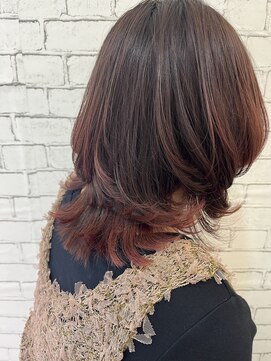 アメイジングヘアー 中沢店(AMAZING HAIR) デザインカラ―×ピンク/抜け感/ネオウルフ/レイヤーカット/小顔