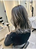 バレイヤージュシルバーグレージュ