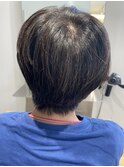白髪染め使わない白髪染めで作るショートスタイル白髪染め(暗色)