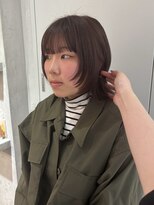 ヨーク(YOKE)&nbsp;【YOKE】オレンジブラウン暖色カラーレイヤーボブ顔周りレイヤー