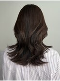 レイヤーカット×ラベンダーブラウン