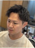 ツイストスパイラルパーマ/ショートパーマ/メンズ/アップバング